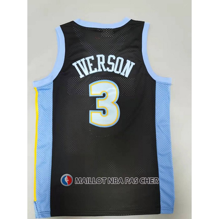 Maillot Denver Nuggets Allen Iverson NO 3 Mitchell & Ness 2006-07 Noir